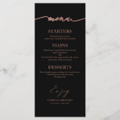 Chic Calligraphy 4x9 Wedding Menu Card für Platten Menükarte (Vorderseite)