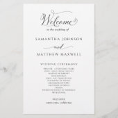 Chic Calligraphy Black and White Wedding Program (Vorderseite)