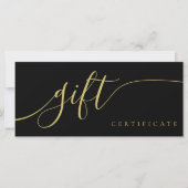 Chic Calligraphy Black Gold-Geschenkgutschein (Vorderseite)
