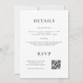 Chic Calligraphy Black & White All in One Wedding Einladung (Rückseite)