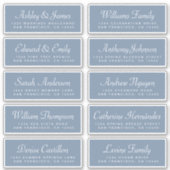 Chic Calligraphy Blue Guest Address Labels (Vorderseite)