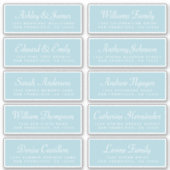 Chic Calligraphy Blue Guest Address Labels (Vorderseite)