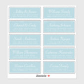 Chic Calligraphy Blue Guest Address Labels (Blatt)