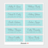 Chic Calligraphy Blue Wedding Guest Address Labels (Blatt)