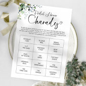 Chic Calligraphy Brautparty Charades Game Einladung