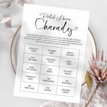 Chic Calligraphy Brautparty Charades Game