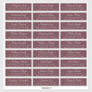Chic Calligraphy Burgundy Guest Address Labels