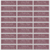 Chic Calligraphy Burgundy Guest Address Labels (Vorderseite)
