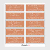 Chic Calligraphy Burnt Orange Guest Address Labels (Blatt)