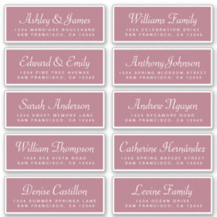 Chic Calligraphy Cassis Guest Address Labels