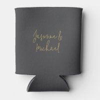 Chic Calligraphy Couple Names Gray & Gold