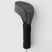 Chic Calligraphy Couple Names Gray & Gold Golf Headcover (angewinkelt)