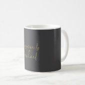 Chic Calligraphy Couple Names Gray & Gold Kaffeetasse (VorderseiteRechts)