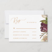 Chic Calligraphy Dark Raspberry Wedding Rsvp Karte (Vorderseite)