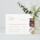 Chic Calligraphy Dark Raspberry Wedding Rsvp Karte (Stehend Vorderseite)