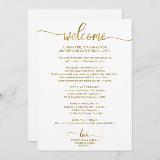 Chic Calligraphy Einladung zu Hochzeiten (Vorne/Hinten)