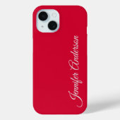 Chic Calligraphy Elegance Cherry Red Personalisier Case-Mate iPhone Hülle (Rückseite)