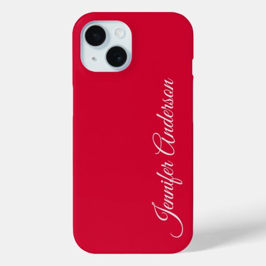 Chic Calligraphy Elegance Cherry Red Personalisier Case-Mate iPhone Hülle (Rückseite)