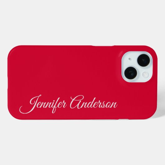 Chic Calligraphy Elegance Cherry Red Personalisier Case-Mate iPhone Hülle (Rückseite (Horizontal))