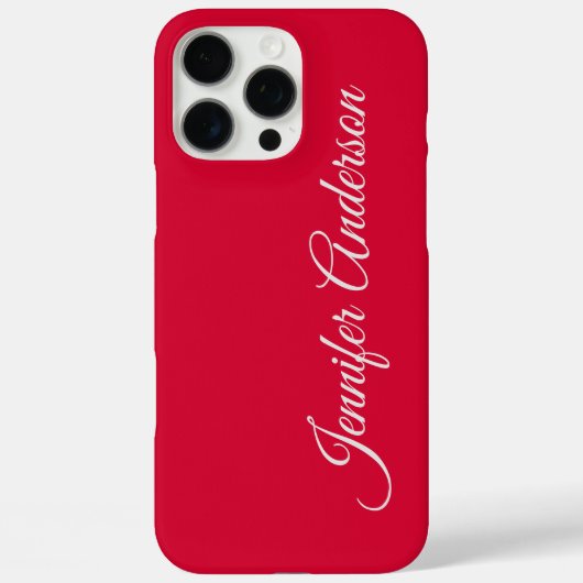 Chic Calligraphy Elegance Cherry Red Personalisier Case-Mate iPhone Hülle (Rückseite)