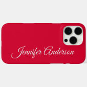 Chic Calligraphy Elegance Cherry Red Personalisier Case-Mate iPhone Hülle (Rückseite (Horizontal))