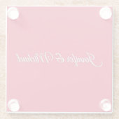 Chic Calligraphy Elegance Cherry Red Personalisier Glasuntersetzer (Rückseite)