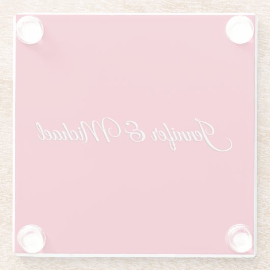 Chic Calligraphy Elegance Cherry Red Personalisier Glasuntersetzer (Rückseite)