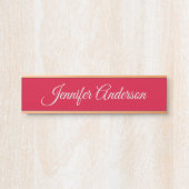 Chic Calligraphy Elegance Cherry Red Personalisier Türschild (Vorderseite )