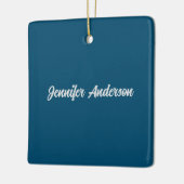Chic Calligraphy Elegance Personalisiert Keramikornament (Links)