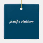 Chic Calligraphy Elegance Personalisiert Keramikornament (Rückseite)