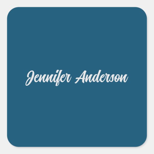 Chic Calligraphy Elegance Personalisiert Quadratischer Aufkleber (Vorderseite)