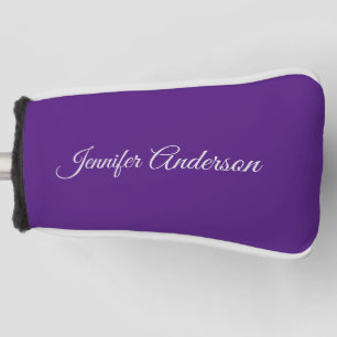 Chic Calligraphy Elegant Royal Lila Personalisiert Golf Headcover