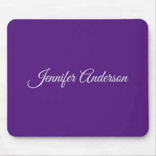 Chic Calligraphy Elegant Royal Lila Personalisiert Mousepad