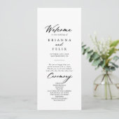 Chic Calligraphy Elegant Wedding Programm (Stehend Vorderseite)