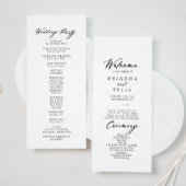 Chic Calligraphy Elegant Wedding Programm