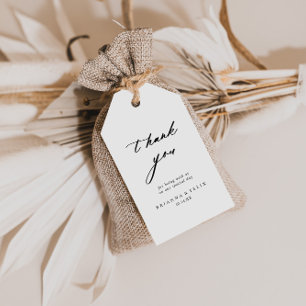 Chic Calligraphy Elegant Wedding Vielen Dank Geschenkanhänger