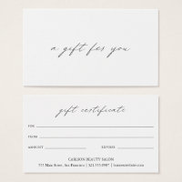 Chic Calligraphy Elegante Geschenkgutschein