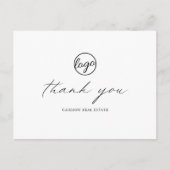 Chic Calligraphy Elegante Logo Business Vielen Dan Postkarte (Vorderseite)