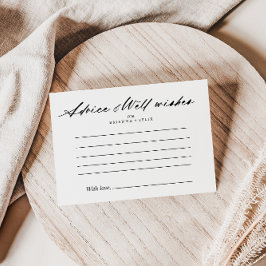 Chic Calligraphy Elegante Wedding Advice Card Postkarte