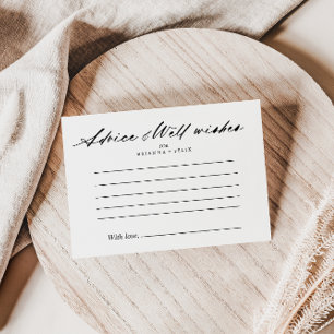 Chic Calligraphy Elegante Wedding Advice Card Postkarte