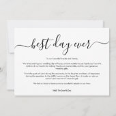 Chic Calligraphy Foto Overlay Wedding Dankeskarte (Rückseite)
