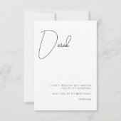 Chic Calligraphy Foto Trauzeuge Vorschlag Card Dankeskarte (Rückseite)