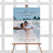 Chic Calligraphy Foto Wedding Willkommenszeichen Poster