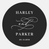 Chic Calligraphy Gastgeschenk Hochzeit Stickers (Vorderseite)