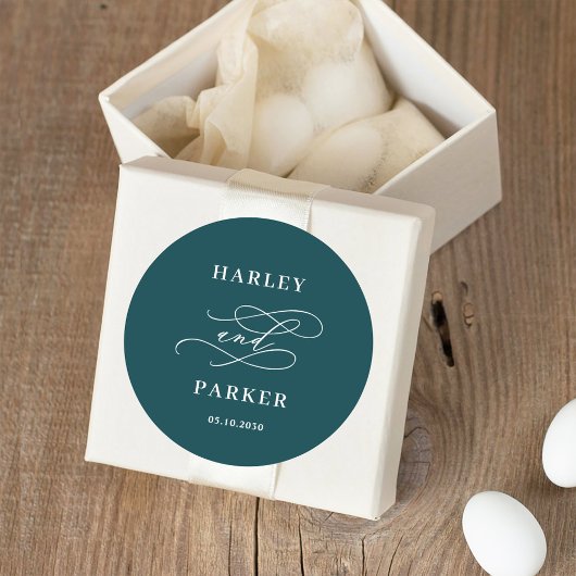 Chic Calligraphy Gastgeschenk Hochzeit Stickers