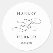 Chic Calligraphy Gastgeschenk Hochzeit Stickers (Vorderseite)
