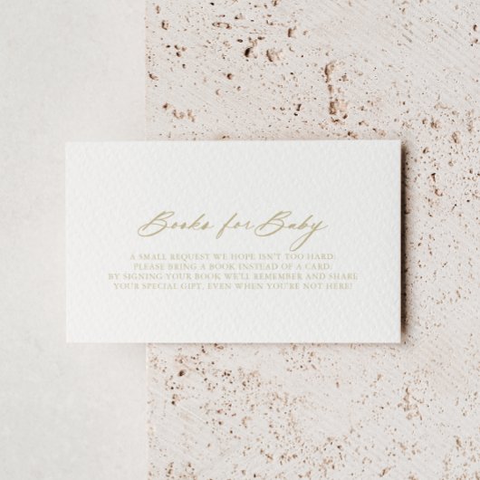 Chic Calligraphy Gold Baby Shooting Book Request Begleitkarte