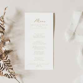 Chic Calligraphy Gold Dinner Menü Menükarte