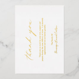 Chic Calligraphy Gold Foil Beerdigung Danke Karte