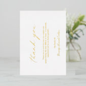 Chic Calligraphy Gold Foil Beerdigung Danke Karte (Stehend vorne)